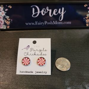 Peppermint Cabochon Earrings 12mm